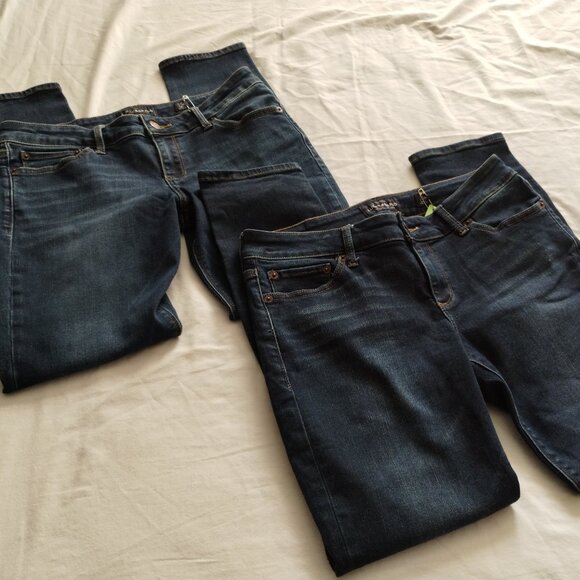 SET of 2 LUCKY BRAND Med-Dark Wash "LOLITA SKINNY" Jeans Sz 6/28 Ankle - Picture 1 of 5